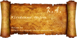 Kirnbauer Anina névjegykártya